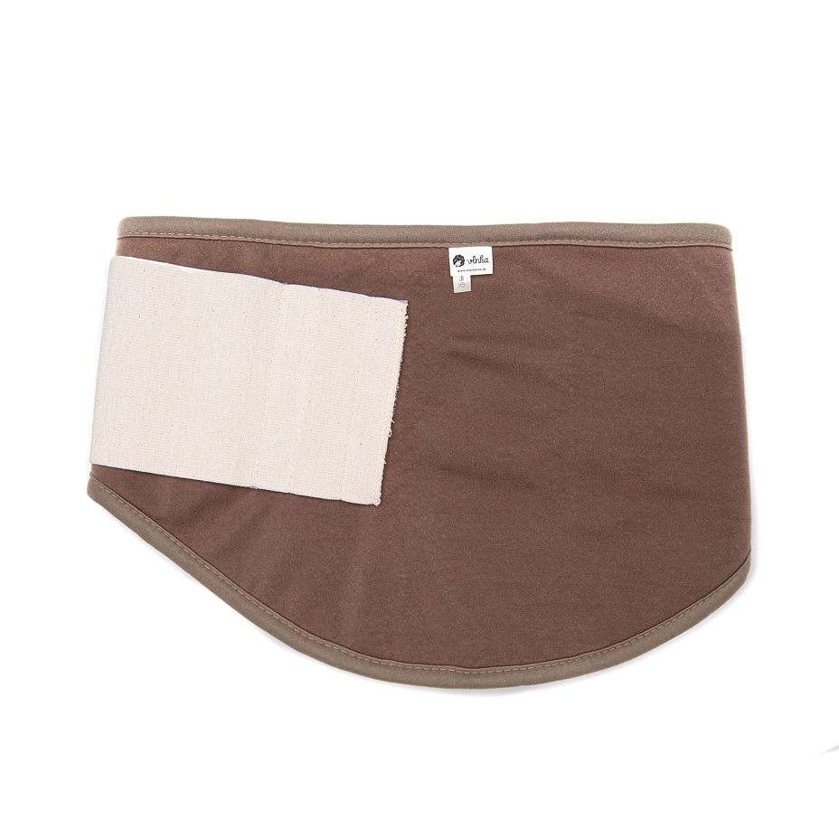 Kidney belt with elastic band, Merino and camel wool, brown