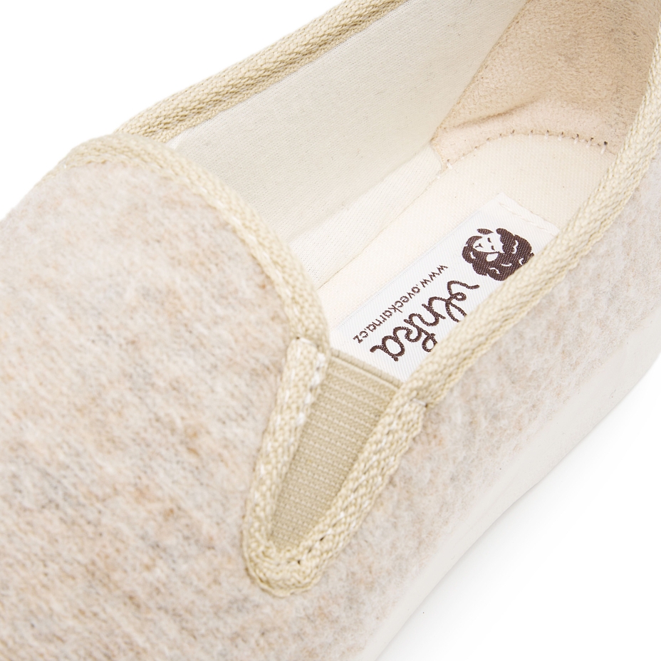 Wool Felt Slippers Beige
