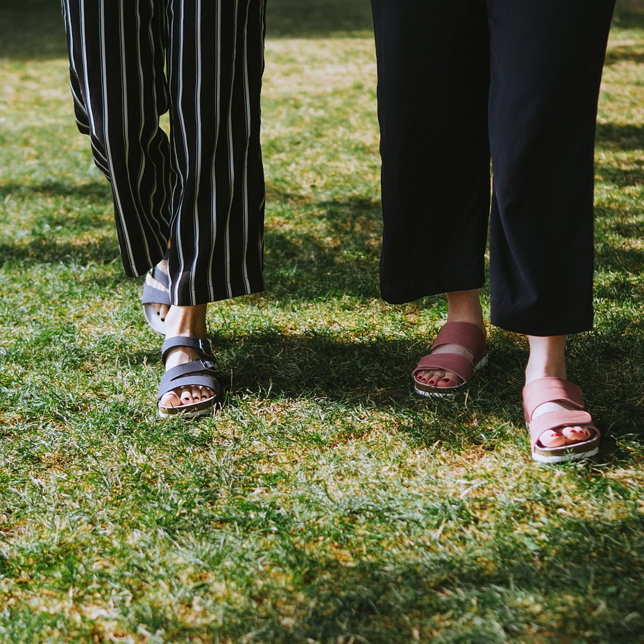 Women’s Sarlota Orthopaedic Cork Wedge Sliders Blue