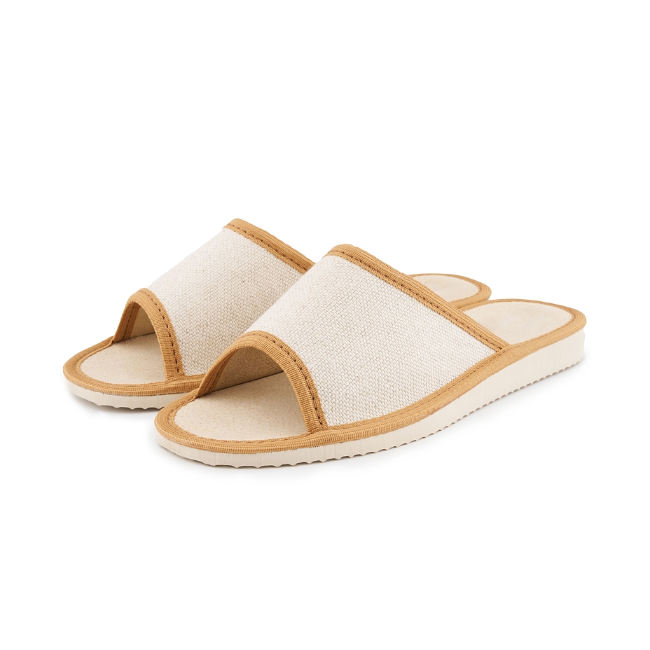 Women’s Summer Linen Open-Toe Slippers Natural