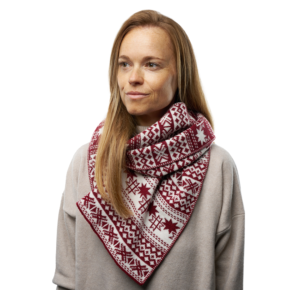 Vlnka Wool Scarf in Nordic Design B08 Red