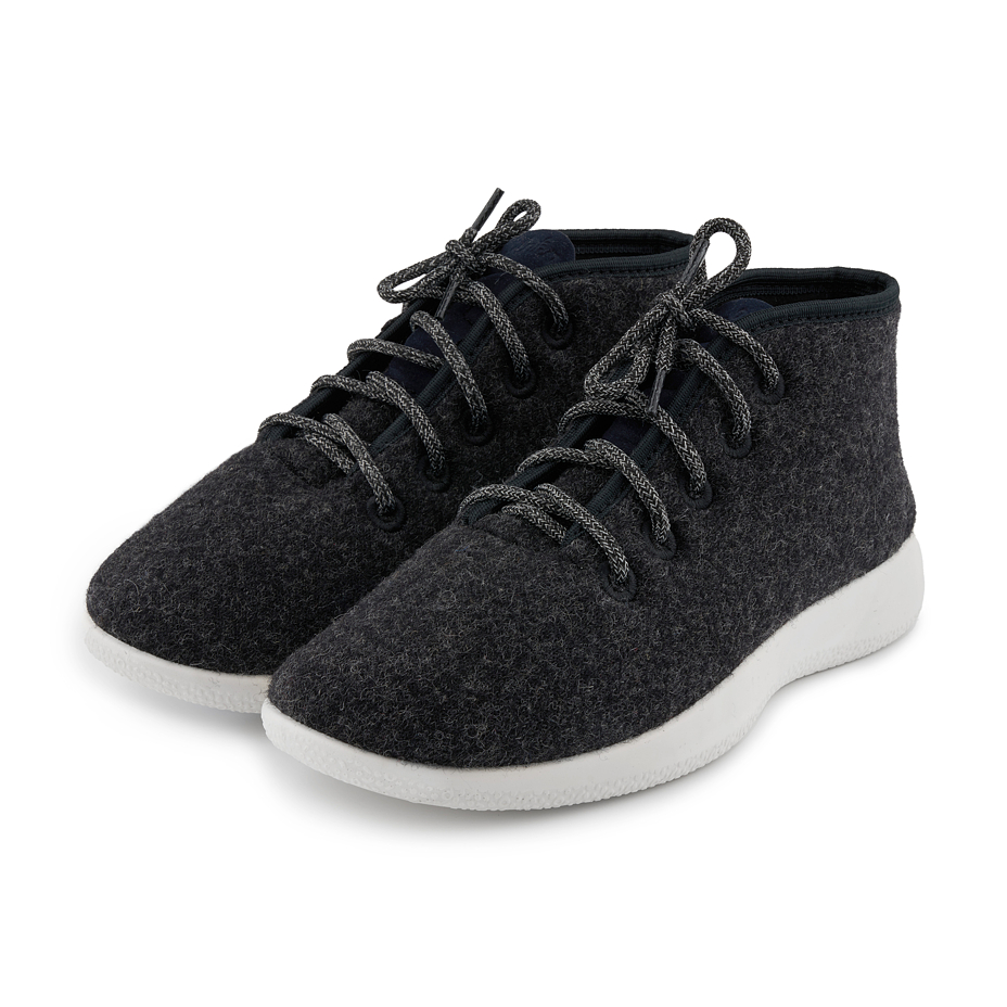 Woolee High-Top Wool Trainers Dark Grey