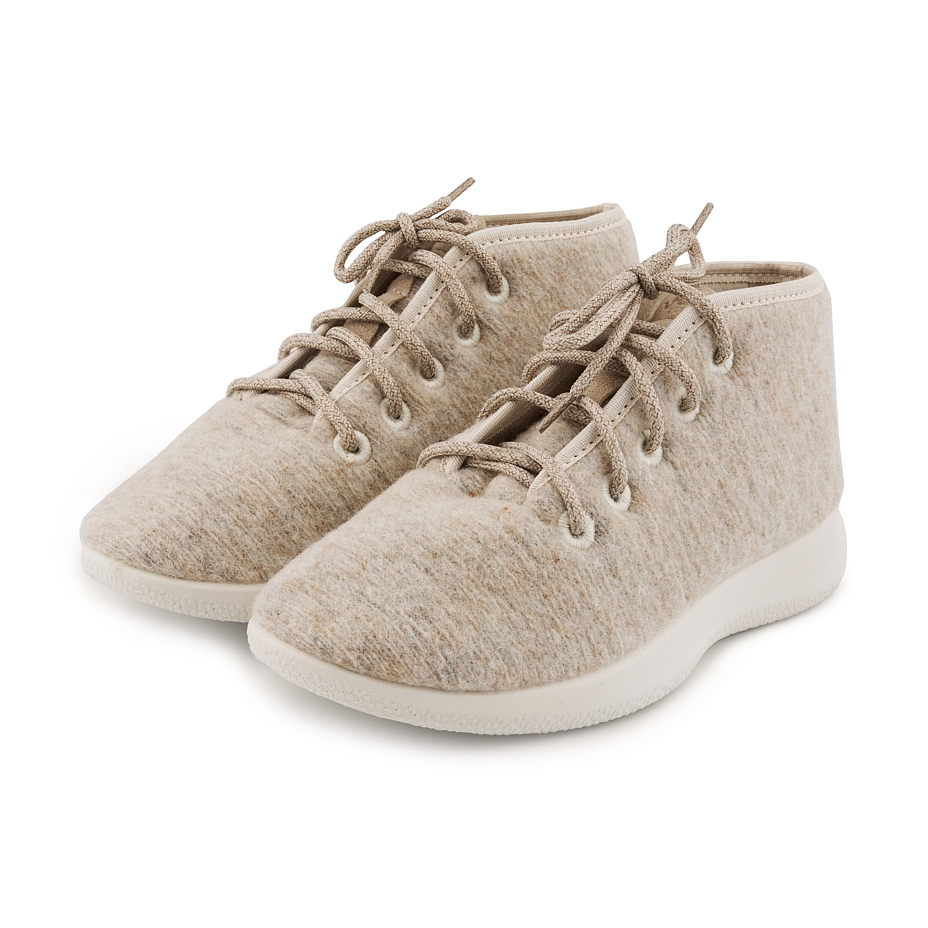 Woolee High-Top Wool Trainers Beige