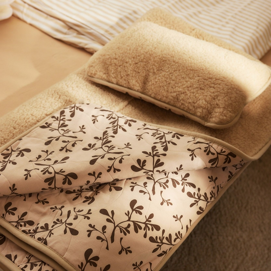 Lined Double-Layer Wool Blanket Beige