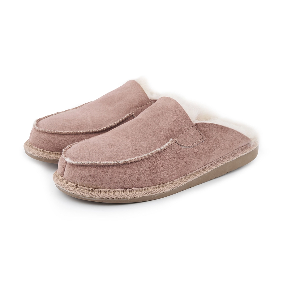 Women’s Erika Leather Slippers with Wool Lining Beige