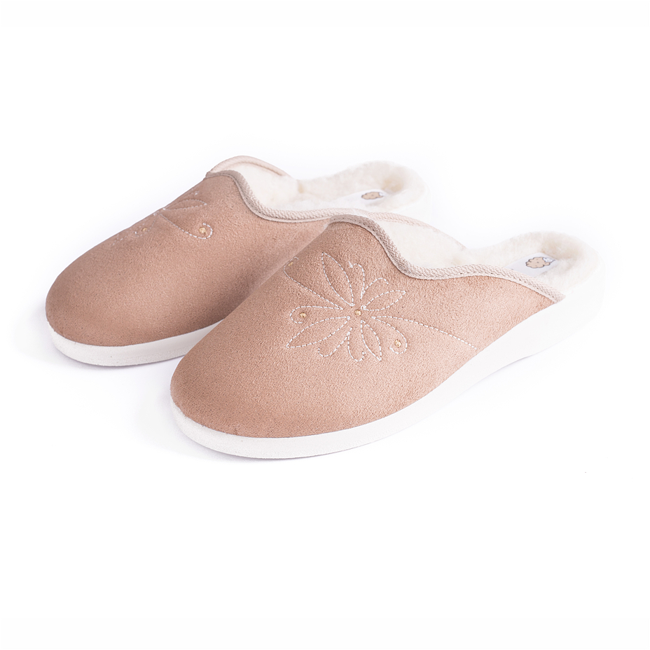 Women's Comfort Slippers with Wool lining Beige