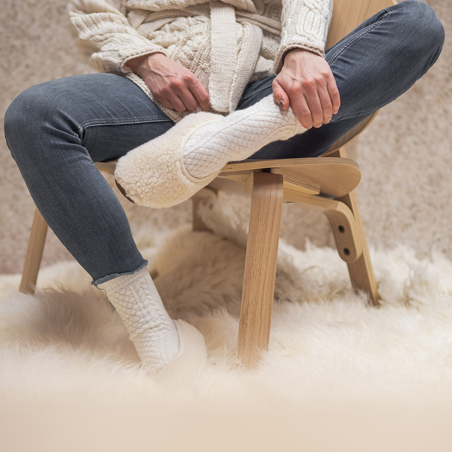 Wool Ballerina Pumps Natural