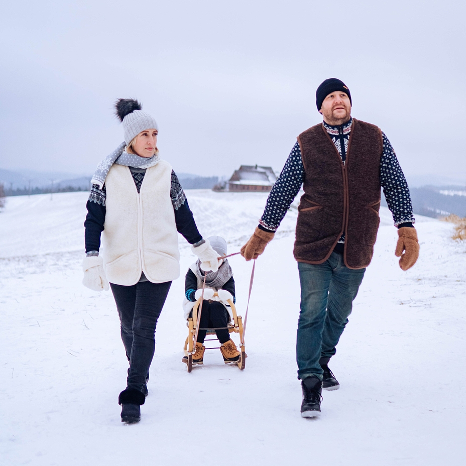 Extra Long Wool Vest Dark Brown