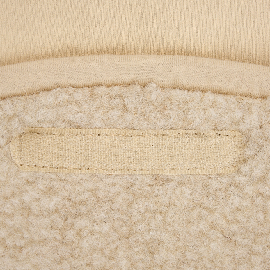 Baby wool wrap footmuff with hood beige