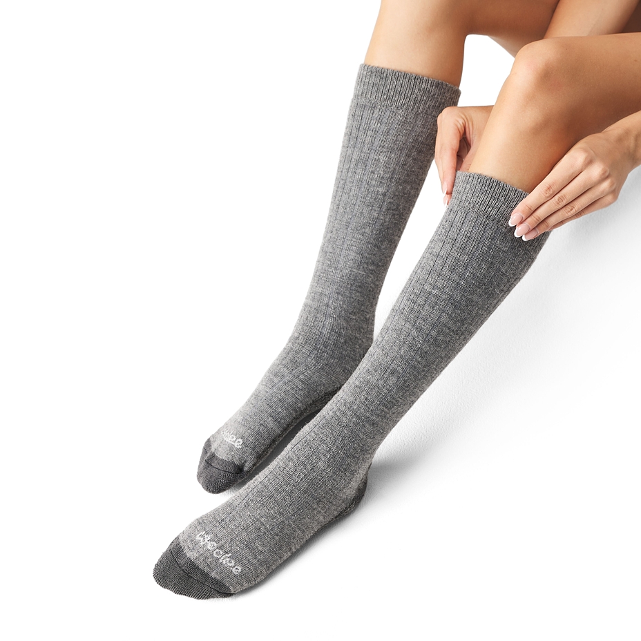 3 pairs Wool Knee High Socks with Loose Top