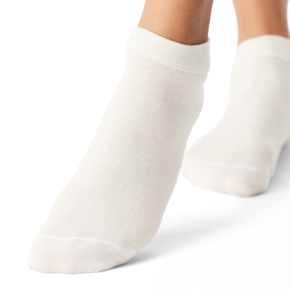 2 pairs of summer ankle socks Merino white