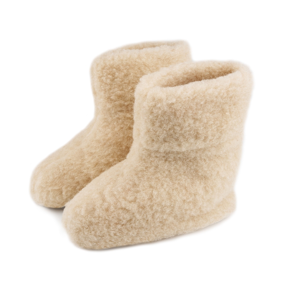 Wool TV Slipper Boots Beige