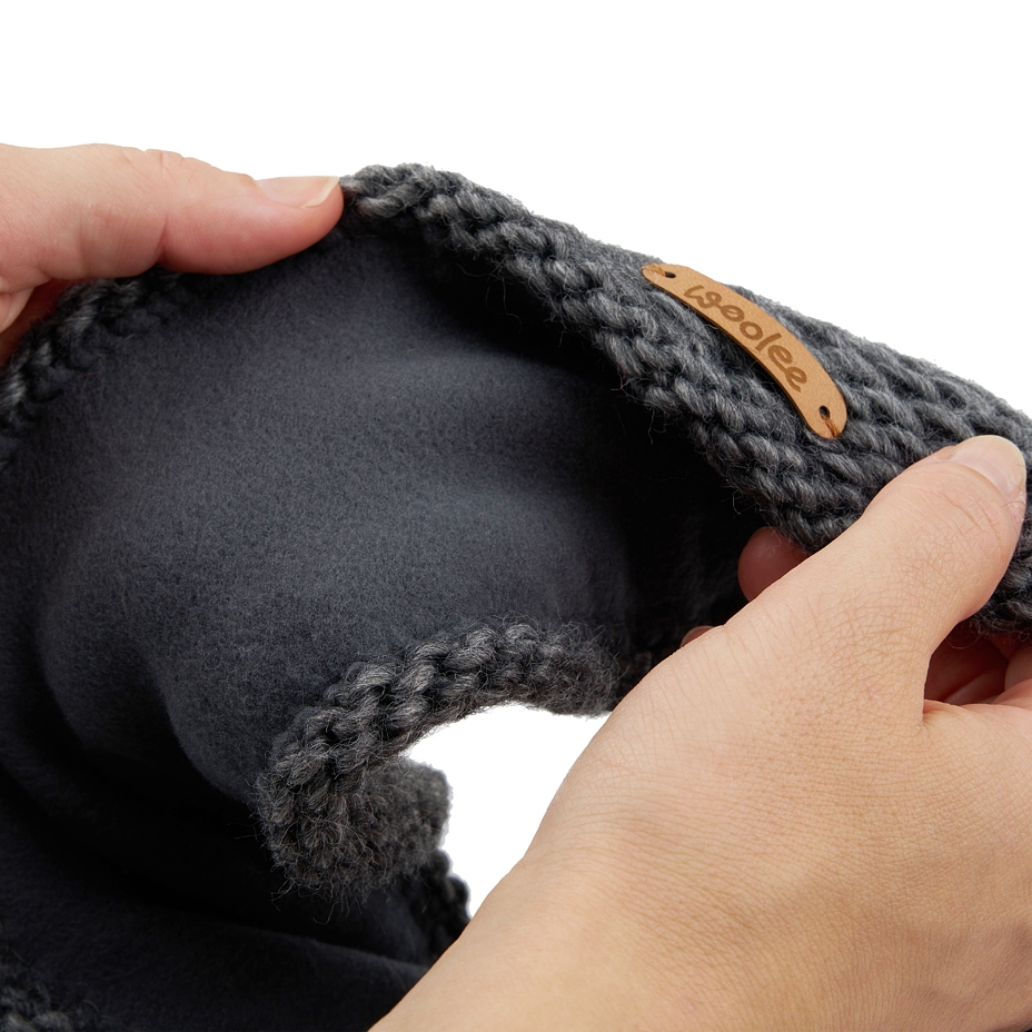 Sheep and Alpaca Wool Headband with Toni Lining Dark Gray