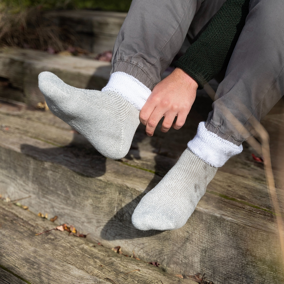 Merino Wool Terry Socks White