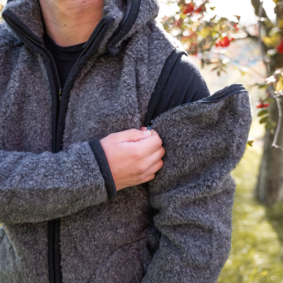 2-in-1 Wool Jacket Dark Grey