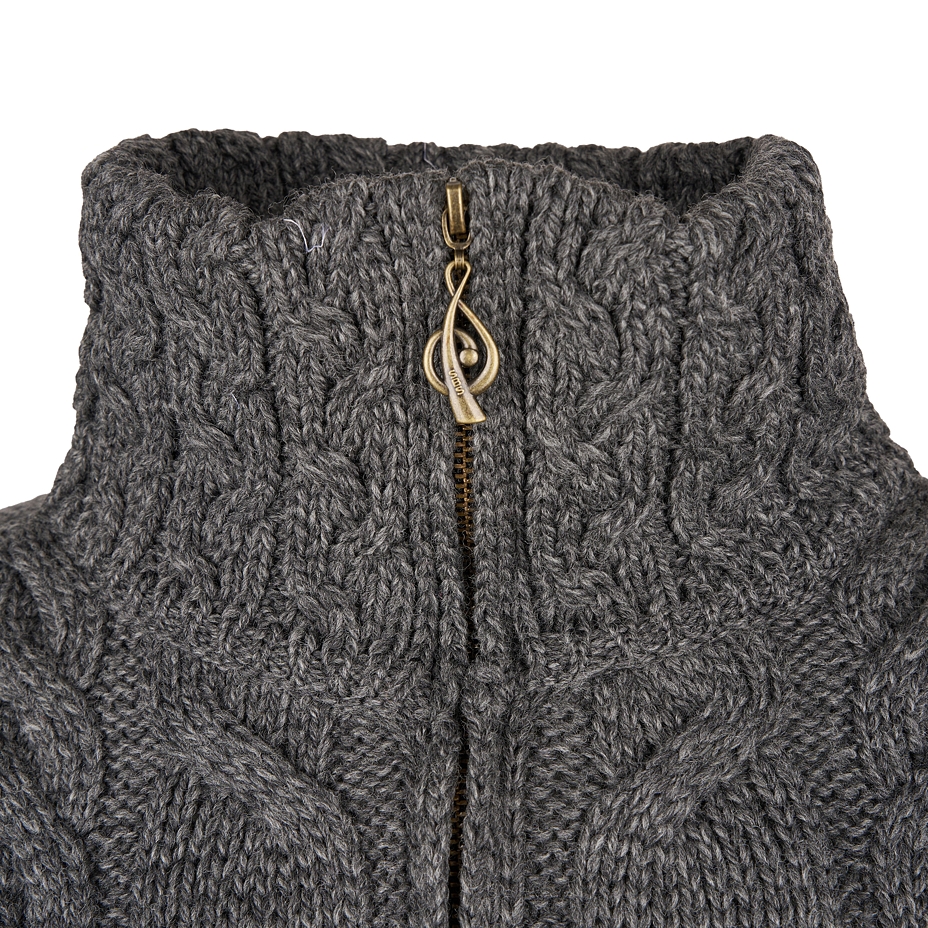 Women's Supersoft Merino wool sweater with zipper dark gray