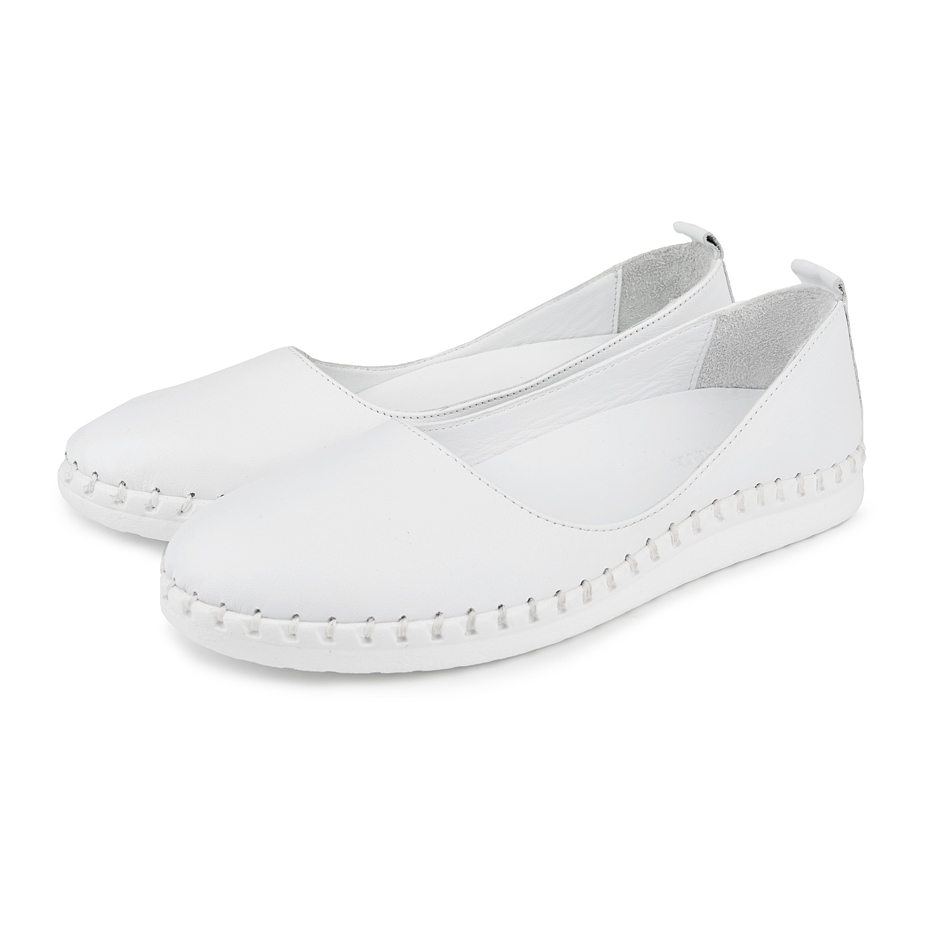 Women's leather ballerina flats Melisa white