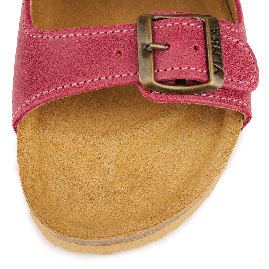 Women's anatomical cork slip-on shoes Linda dark pink