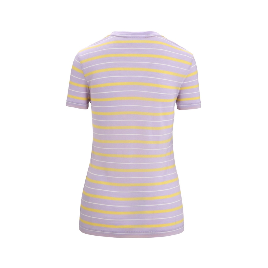 Women's T-shirt Merino Blend Wave SS Tee Stripe Icebreaker Purple Gaze