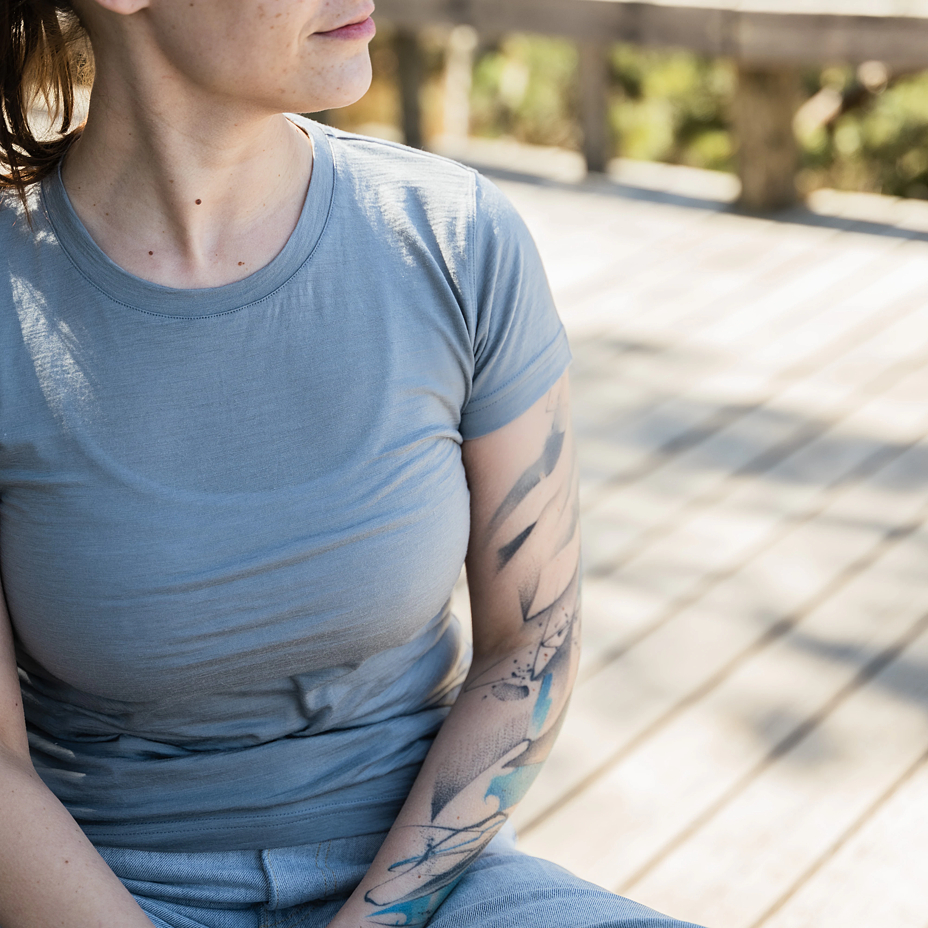 Women’s Merino Short Sleeve T-shirt Woolee Grey