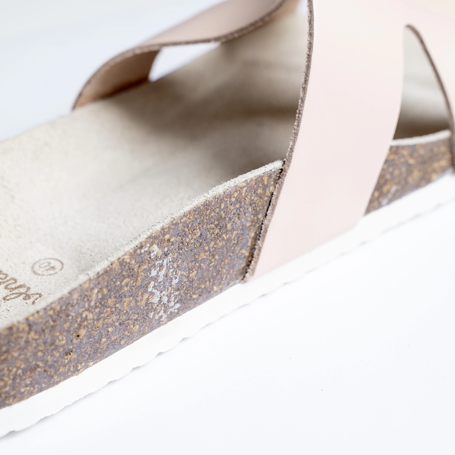 Women's cork anatomical slip-on shoes Zora pink - 2nd quality