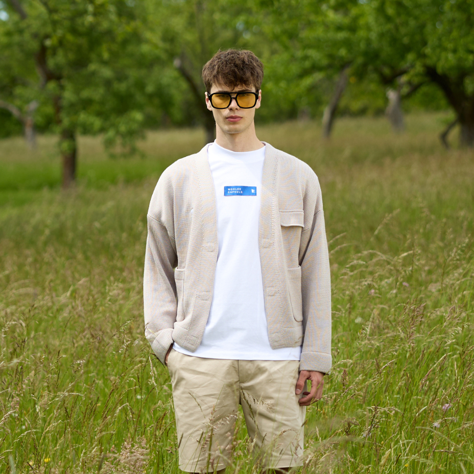 Merino Woolee Capsule wool cardigan beige