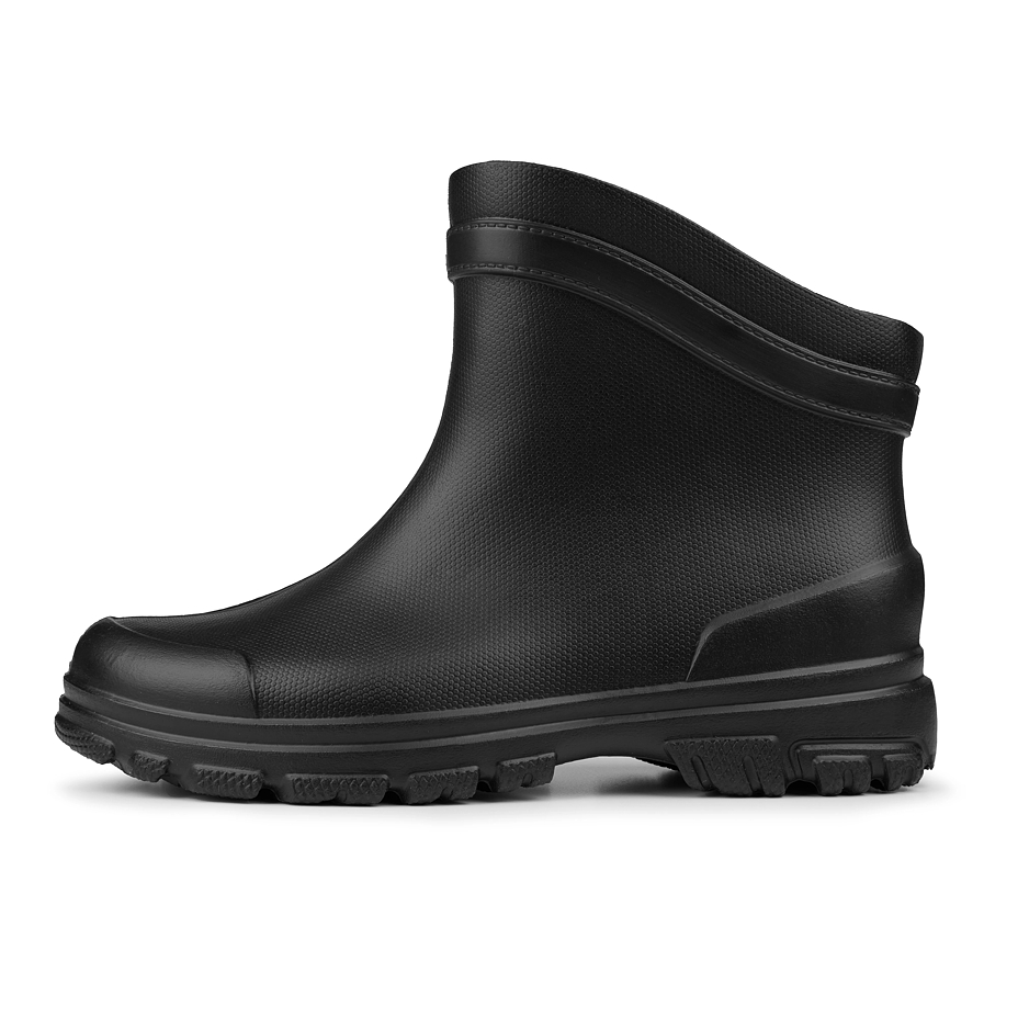 Men's low wellies with wool insole black