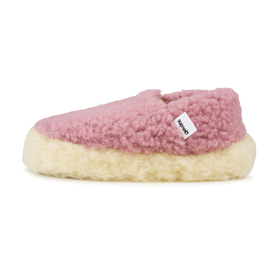 Wool low TV slippers Merino pink