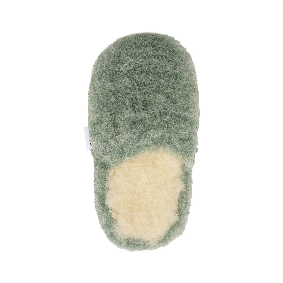Children's TV slippers sheep wool green