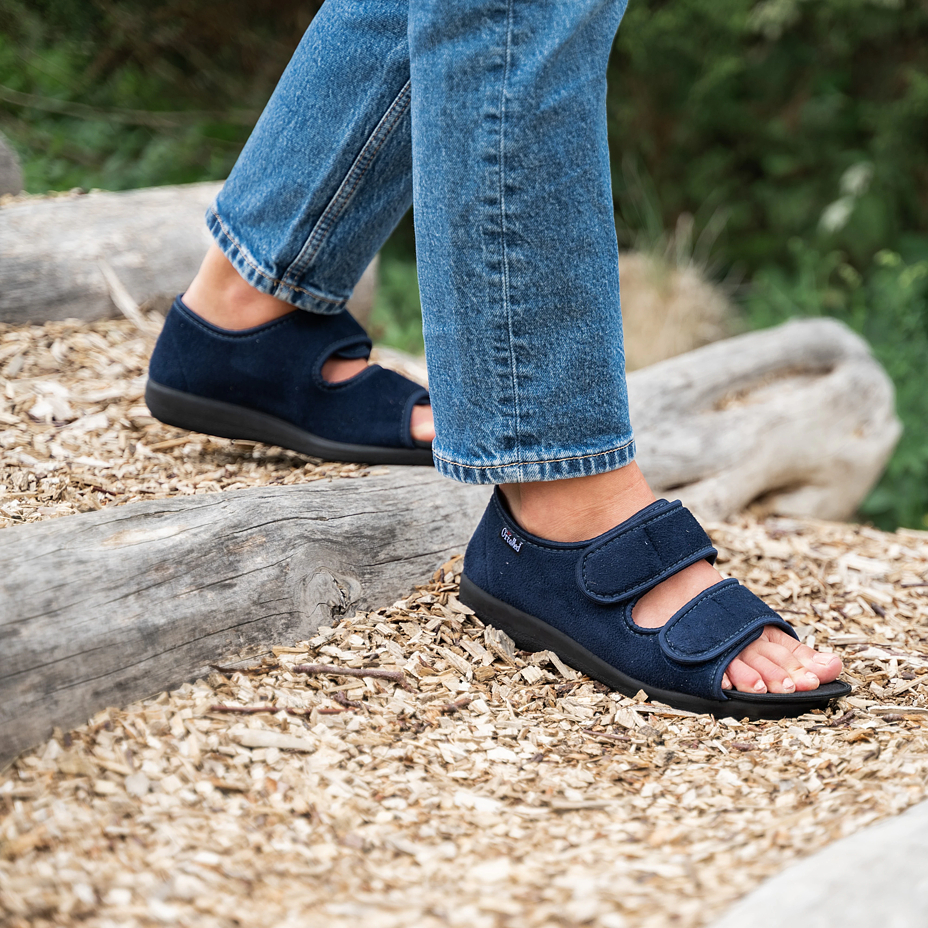 Open-Toe Bandage Shoes Blue