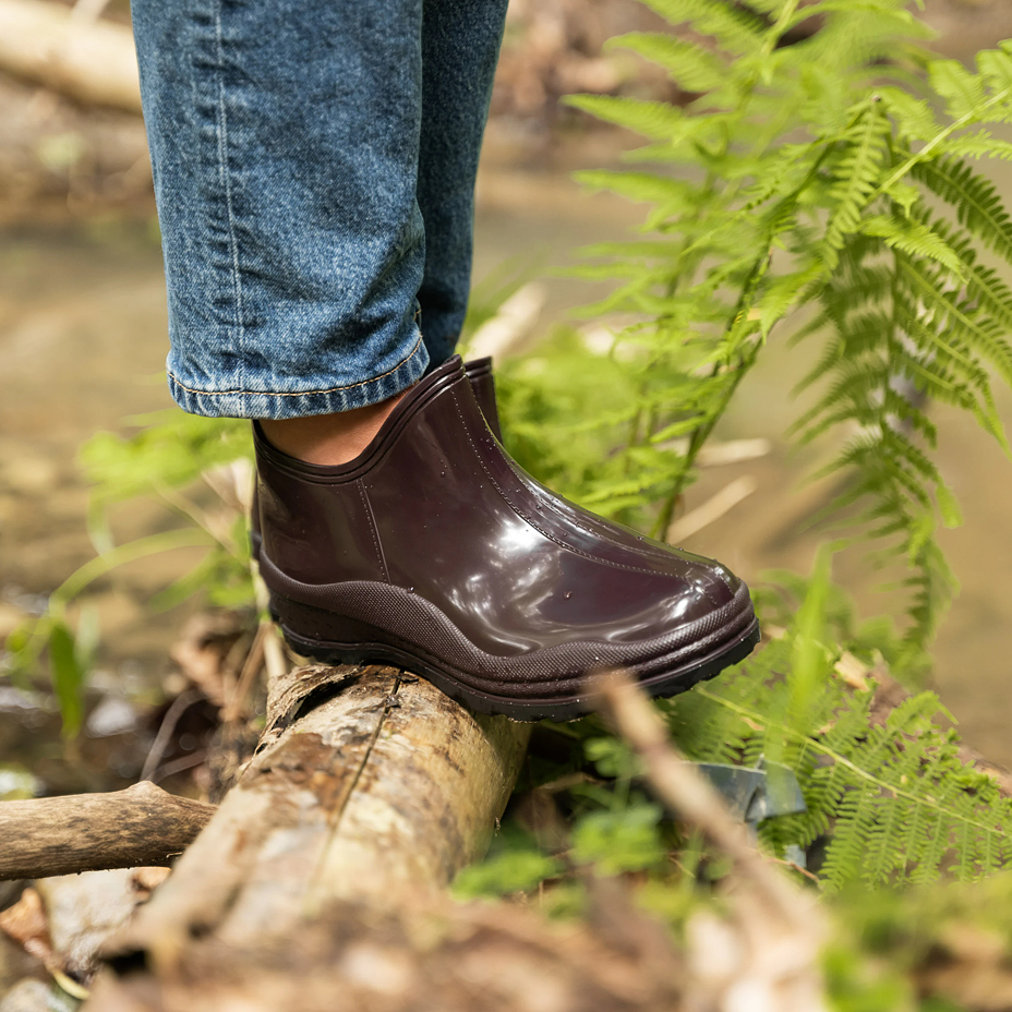 Women's low wellies with wool insole claret