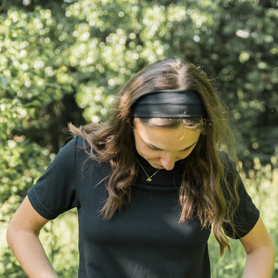 Thin Merino headband Woolee black
