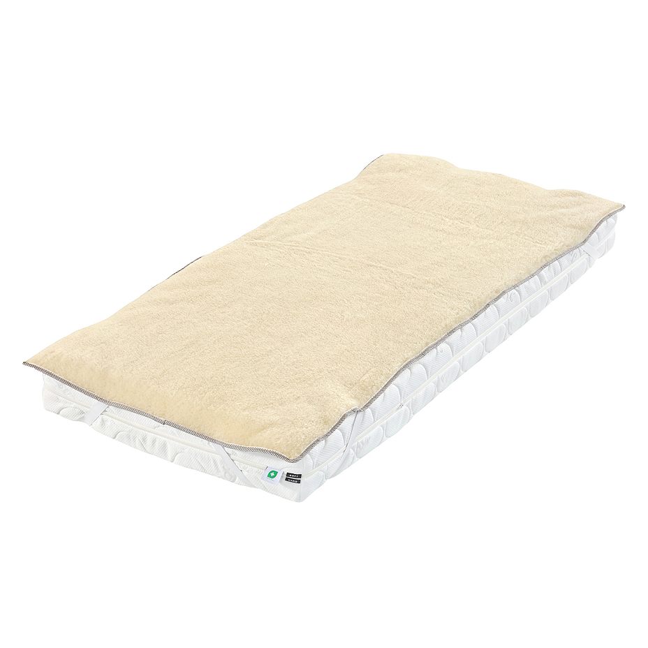 Reversible mattress protector with sheep wool and cooling side 90x200