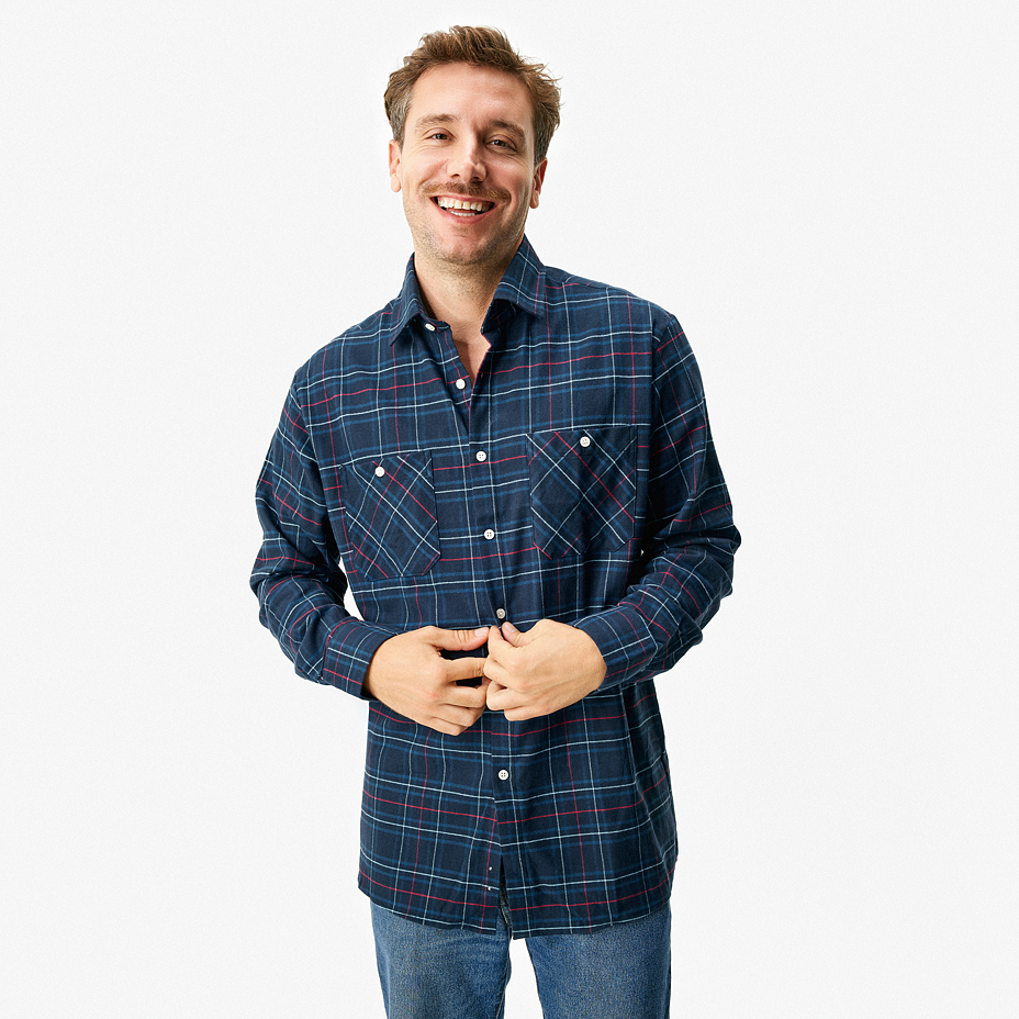 Men's flannel shirt, checkered blue