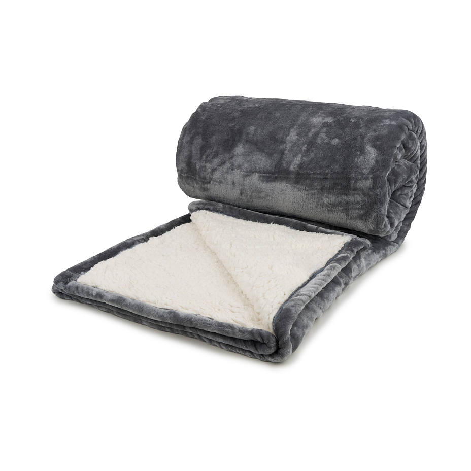 Micro plush blanket light gray
