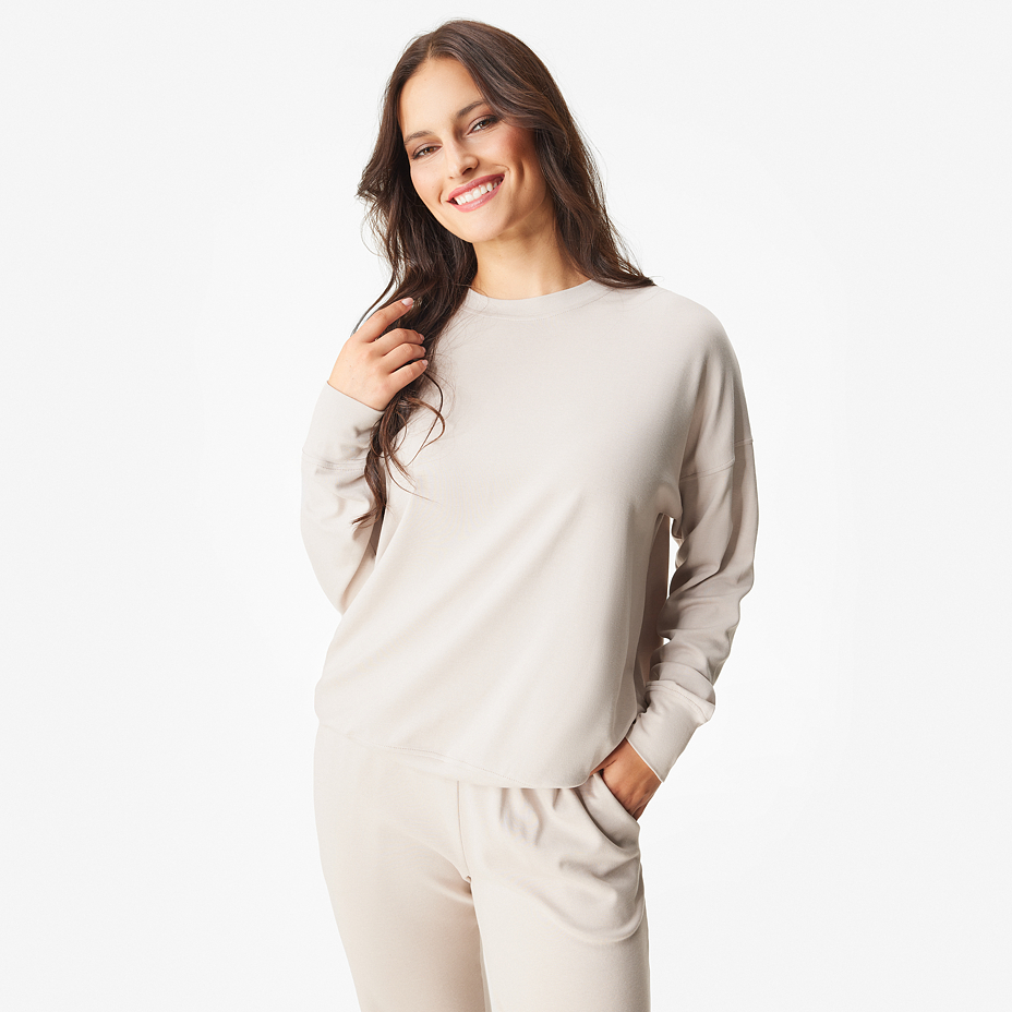 Women's sweatshirt with Merino wool beige