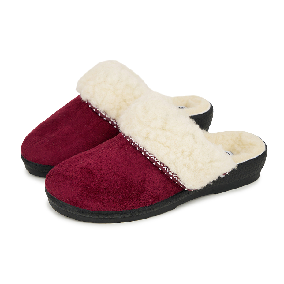 Two-pack of women's Merino wool wedge heel slippers