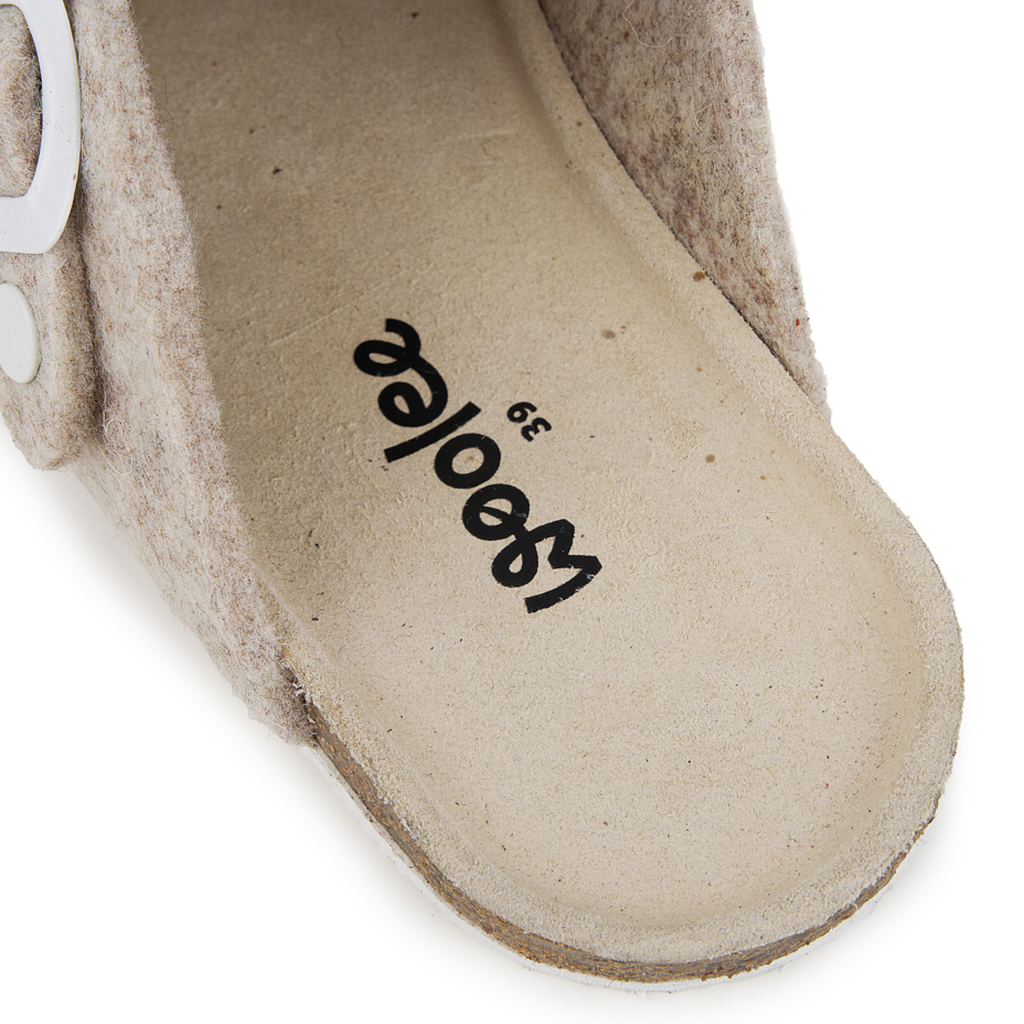 Women's barefoot wool slippers Michaela beige