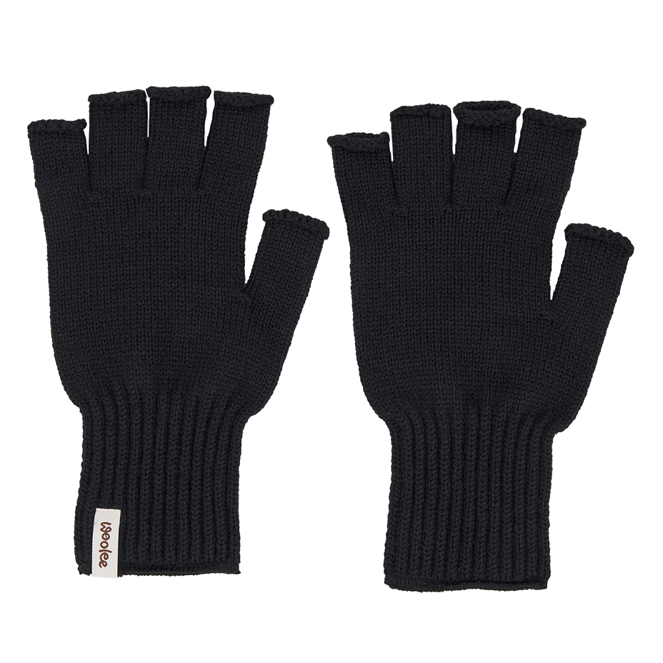 Merino fingerless gloves Woolee black