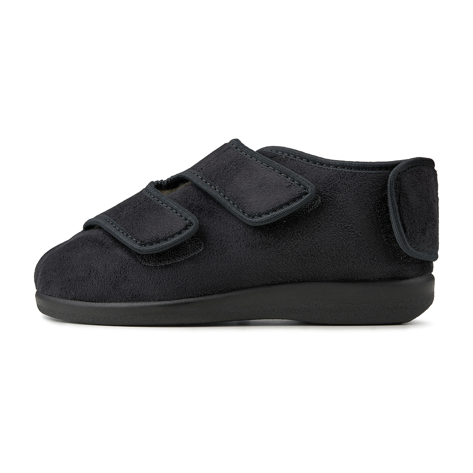 Men's insulated bandage shoes with sheep wool Velcro black