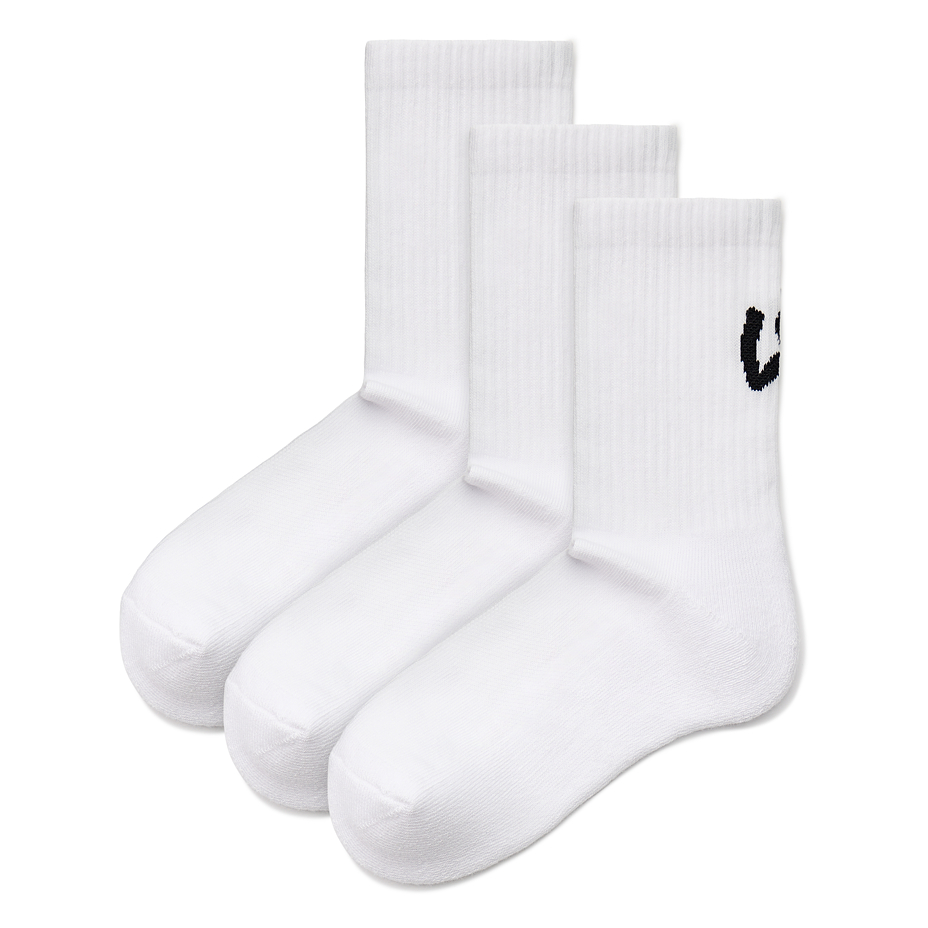 3 pairs of soft-footfall cotton socks white