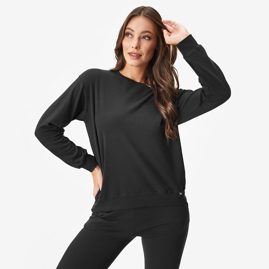 Women's sweatshirt with Merino wool black