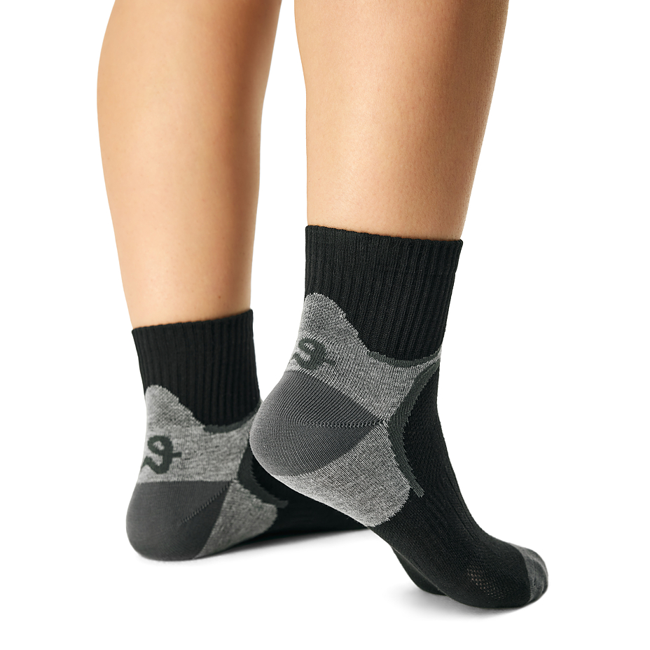 2 pairs of cotton bike socks black/grey