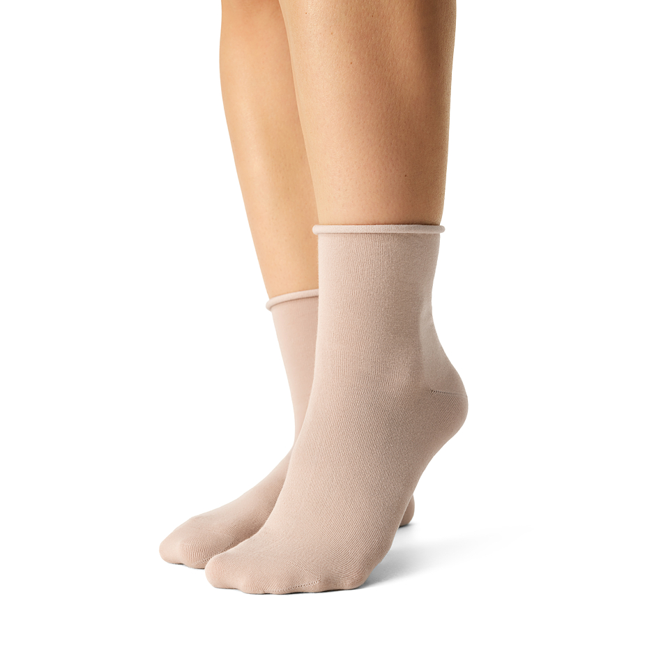 3 pairs of orthopedic cotton socks without elastic band beige