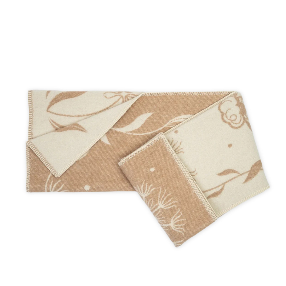 Merino wool blanket with sheep beige