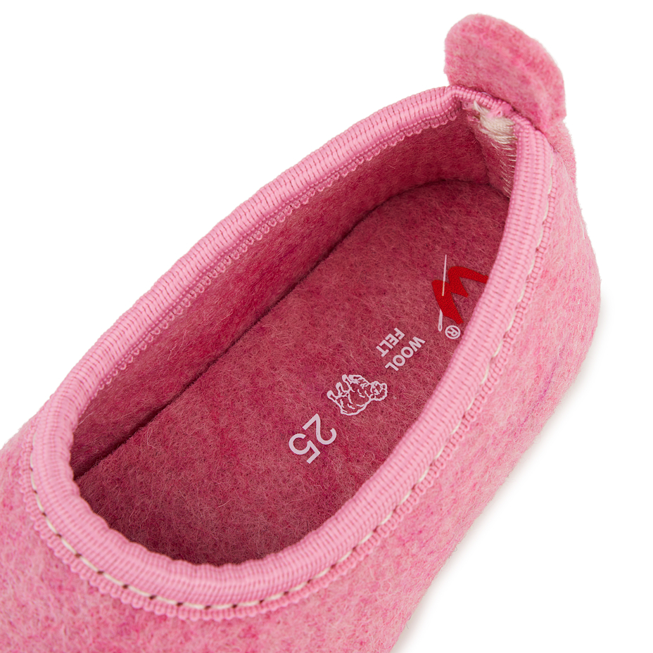 Children's wool felt slippers Mika pink