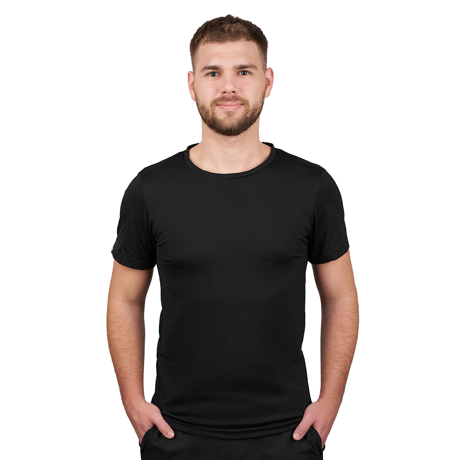 Women's Merino wool short-sleeve T-shirt Woolee black