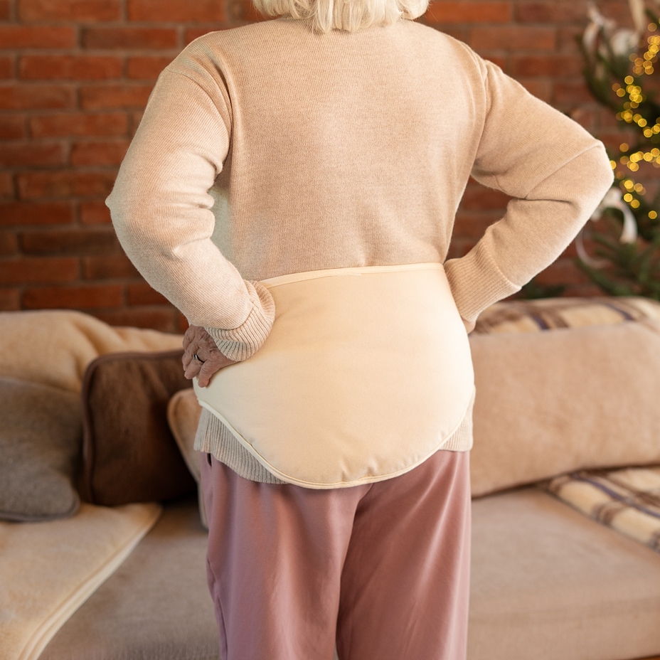 Merino wool elastic warming belt natural