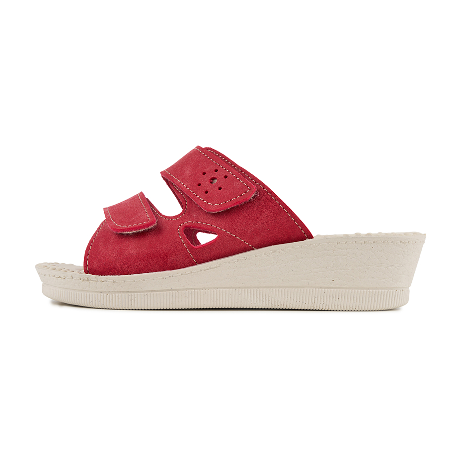 Milena women's gel wedge slides red