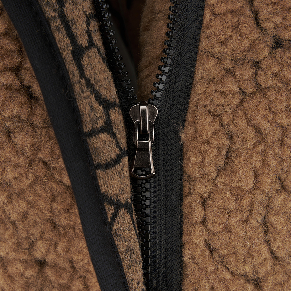 Merino wool hooded jacket brown